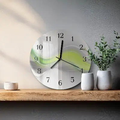 Runde wanduhr aus glas Farbwellen