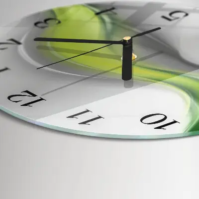 Runde wanduhr aus glas Farbwellen