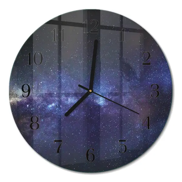 Glas wanduhr mit motiv rund Galaxis