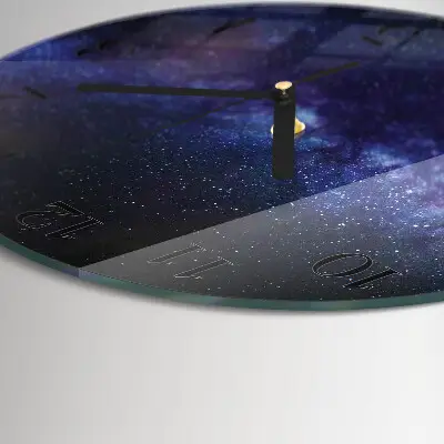Glas wanduhr mit motiv rund Galaxis