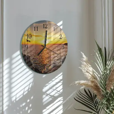 Glas wanduhr mit motiv rund Sonnenuntergang