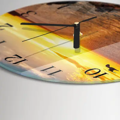 Glas wanduhr mit motiv rund Sonnenuntergang