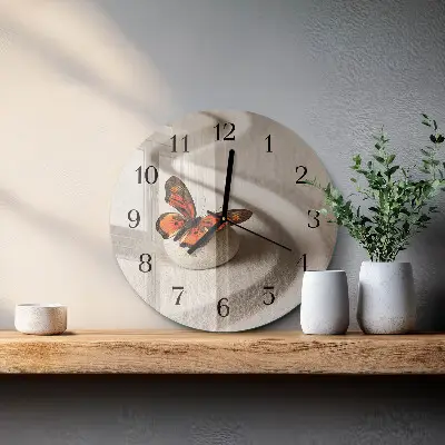 Runde wanduhr Schmetterling