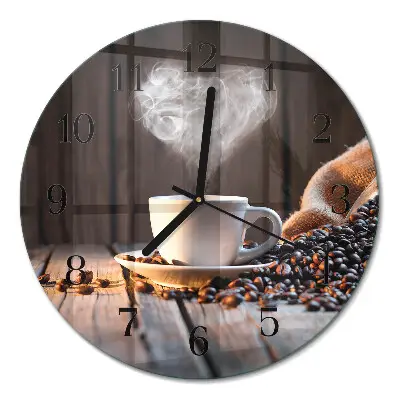 Runde wanduhr Liebe zum Kaffee