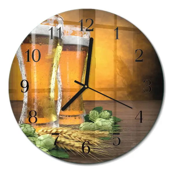 Glas wanduhr mit motiv rund Gläser Bier