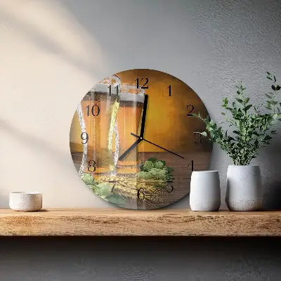 Glas wanduhr mit motiv rund Gläser Bier