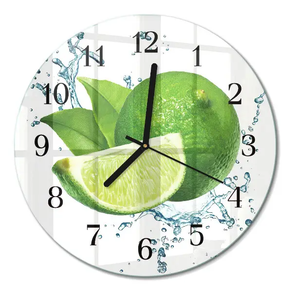 Runde wanduhr aus glas Kalziumkarbonat