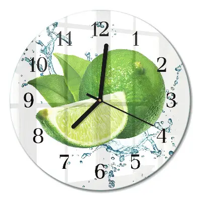 Runde wanduhr aus glas Kalziumkarbonat