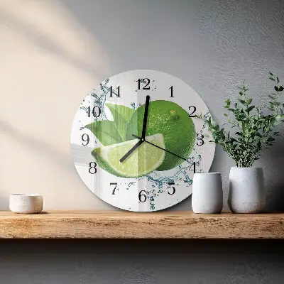Runde wanduhr aus glas Kalziumkarbonat