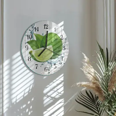 Runde wanduhr aus glas Kalziumkarbonat