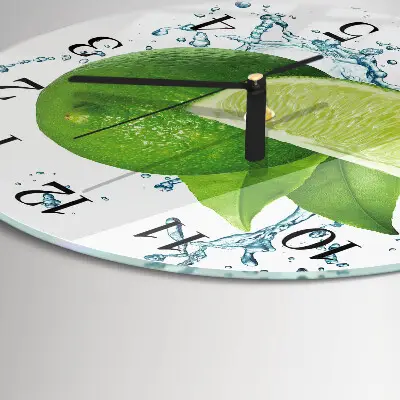 Runde wanduhr aus glas Kalziumkarbonat