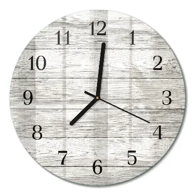 Wanduhr glas rund Graue Bretter