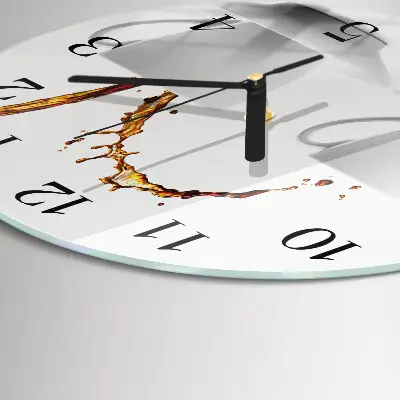 Wanduhr glas rund Tassen Kaffee