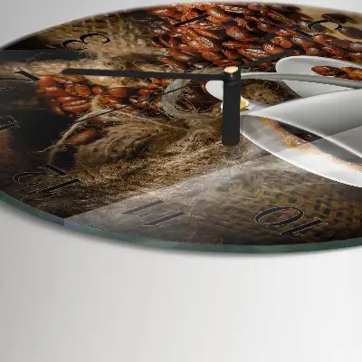 Wanduhr glas rund Kaffee