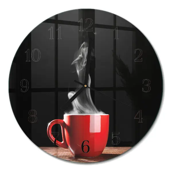 Runde wanduhr Eine Tasse Kaffee