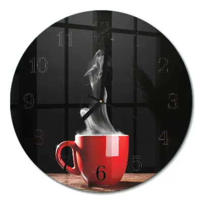 Runde wanduhr Eine Tasse Kaffee