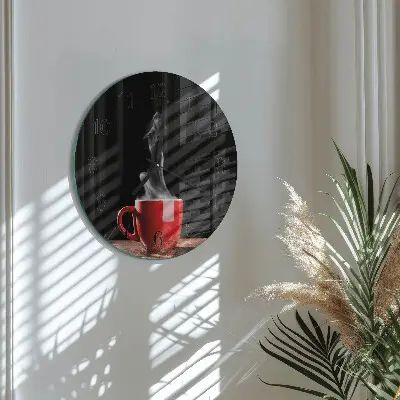 Runde wanduhr Eine Tasse Kaffee
