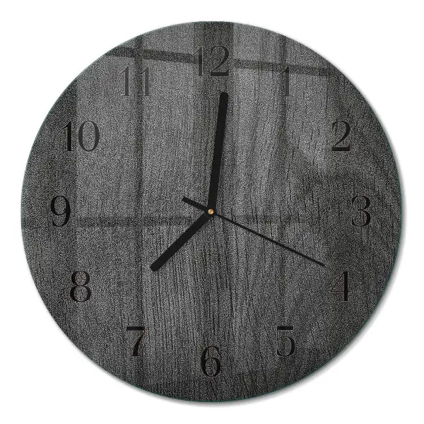 Runde wanduhr aus glas Holz
