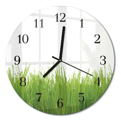 Wanduhr glas rund Gras