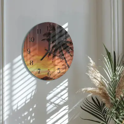 Runde wanduhr Palme