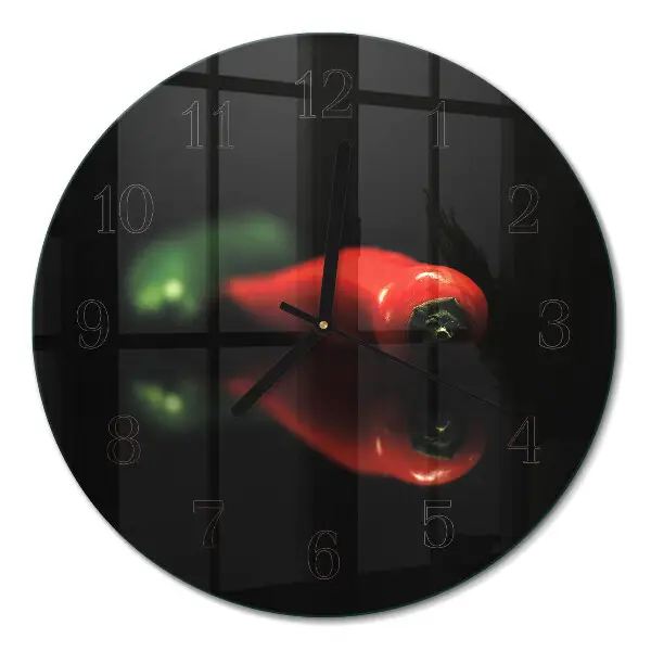 Runde wanduhr aus glas Pfeffer