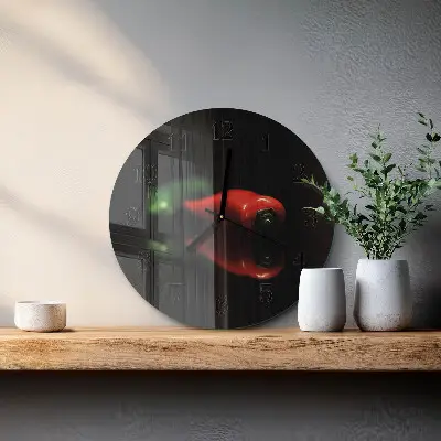 Runde wanduhr aus glas Pfeffer