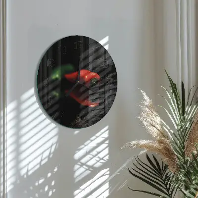 Runde wanduhr aus glas Pfeffer