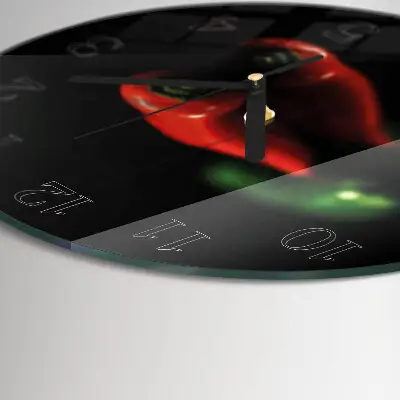 Runde wanduhr aus glas Pfeffer