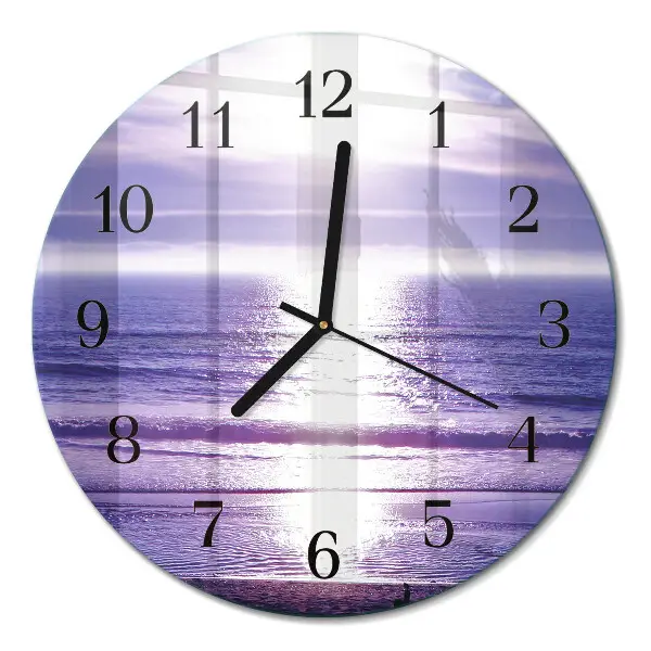 Glas wanduhr mit motiv rund Meer
