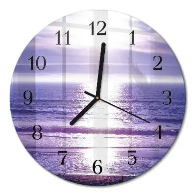 Glas wanduhr mit motiv rund Meer