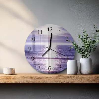 Glas wanduhr mit motiv rund Meer