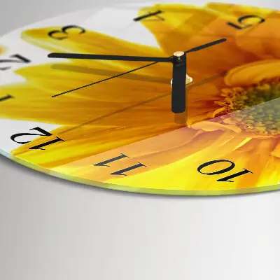 Wanduhr glas rund Blume