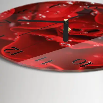 Glas wanduhr mit motiv rund Rose