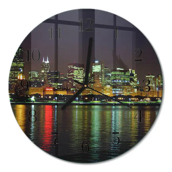 Runde wanduhr aus glas Horizont