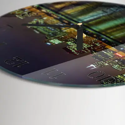 Runde wanduhr aus glas Horizont