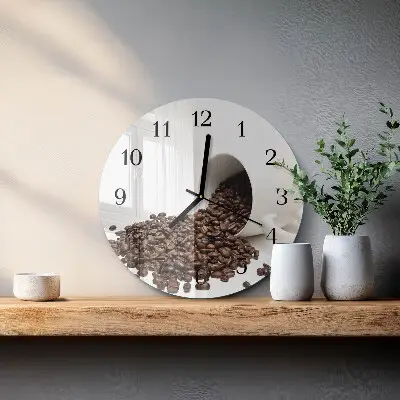 Wanduhr glas rund Eine Tasse Kaffee