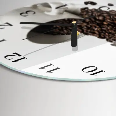 Wanduhr glas rund Eine Tasse Kaffee