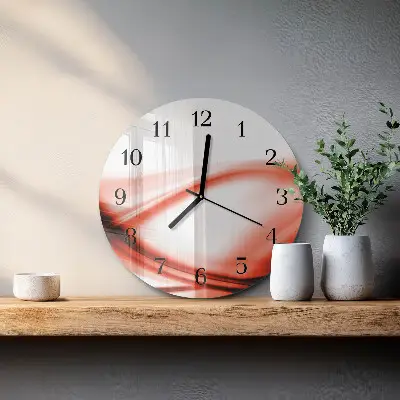 Glas wanduhr mit motiv rund Abstrakte Linien