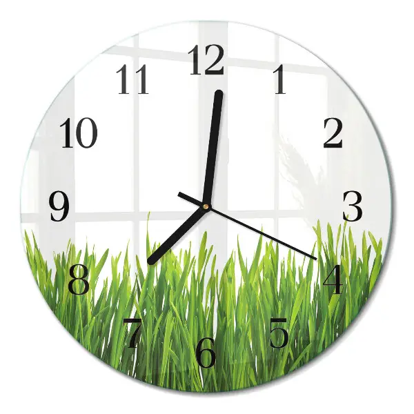 Runde wanduhr Gras