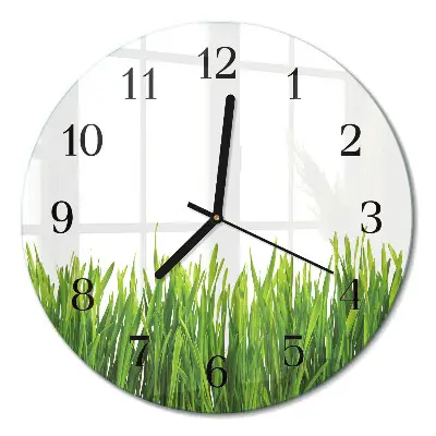 Runde wanduhr Gras