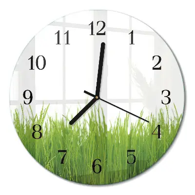 Runde wanduhr aus glas Floristische Kunst