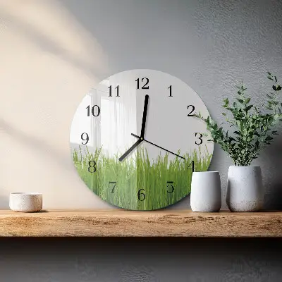 Runde wanduhr aus glas Floristische Kunst