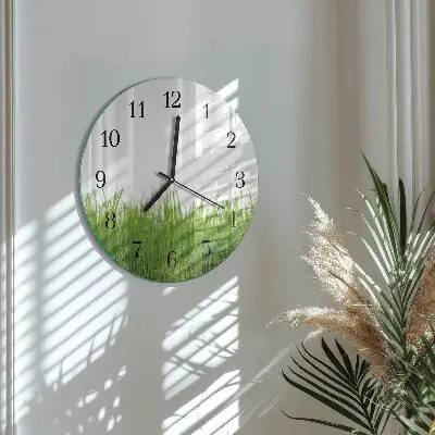 Runde wanduhr aus glas Floristische Kunst