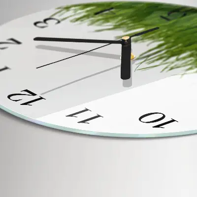 Runde wanduhr aus glas Floristische Kunst