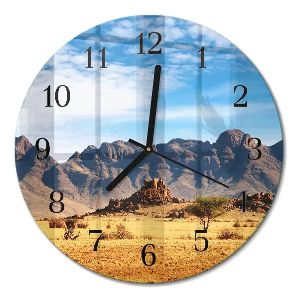 Glas wanduhr mit motiv rund Gebirge