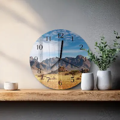 Glas wanduhr mit motiv rund Gebirge
