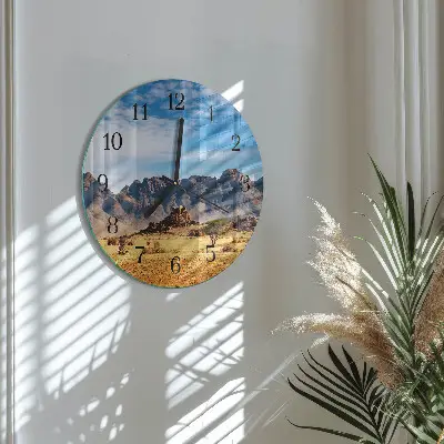 Glas wanduhr mit motiv rund Gebirge