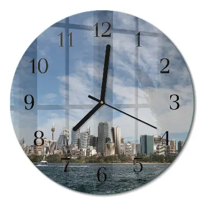 Wanduhr glas rund Stadt