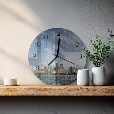 Wanduhr glas rund Stadt