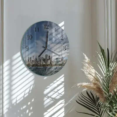 Wanduhr glas rund Stadt